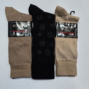 Vintage NWT Botany 500 Mens Dress Socks 10-13  Poly Cotton 3 Pair
